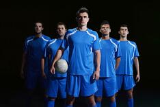 Soccer team in matching uniforms