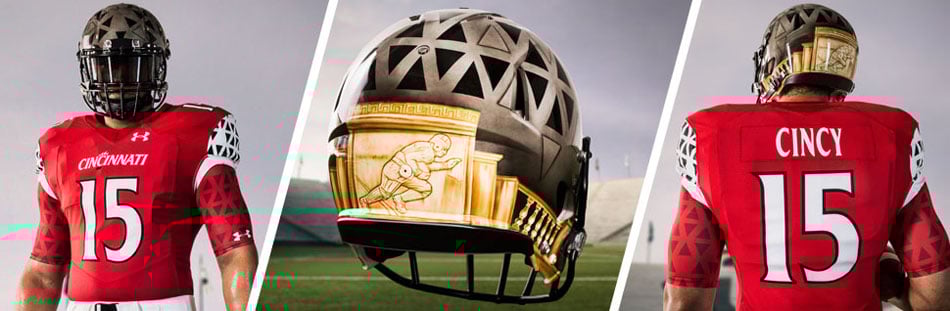 CINCINNATI BEARCAT FOOTBALL UNIFORMS