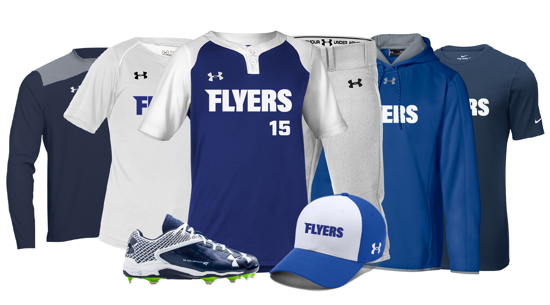 Custom uniform and team wear decorated with custom logos