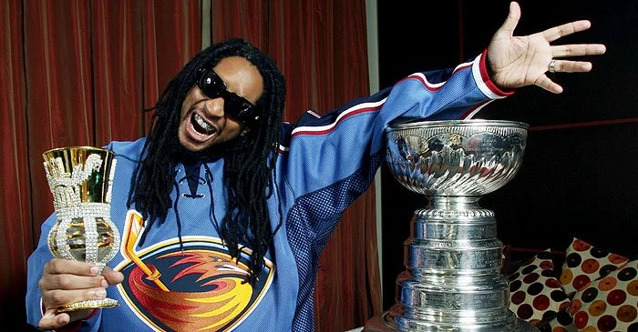 Rappers wearing hockey jerseys