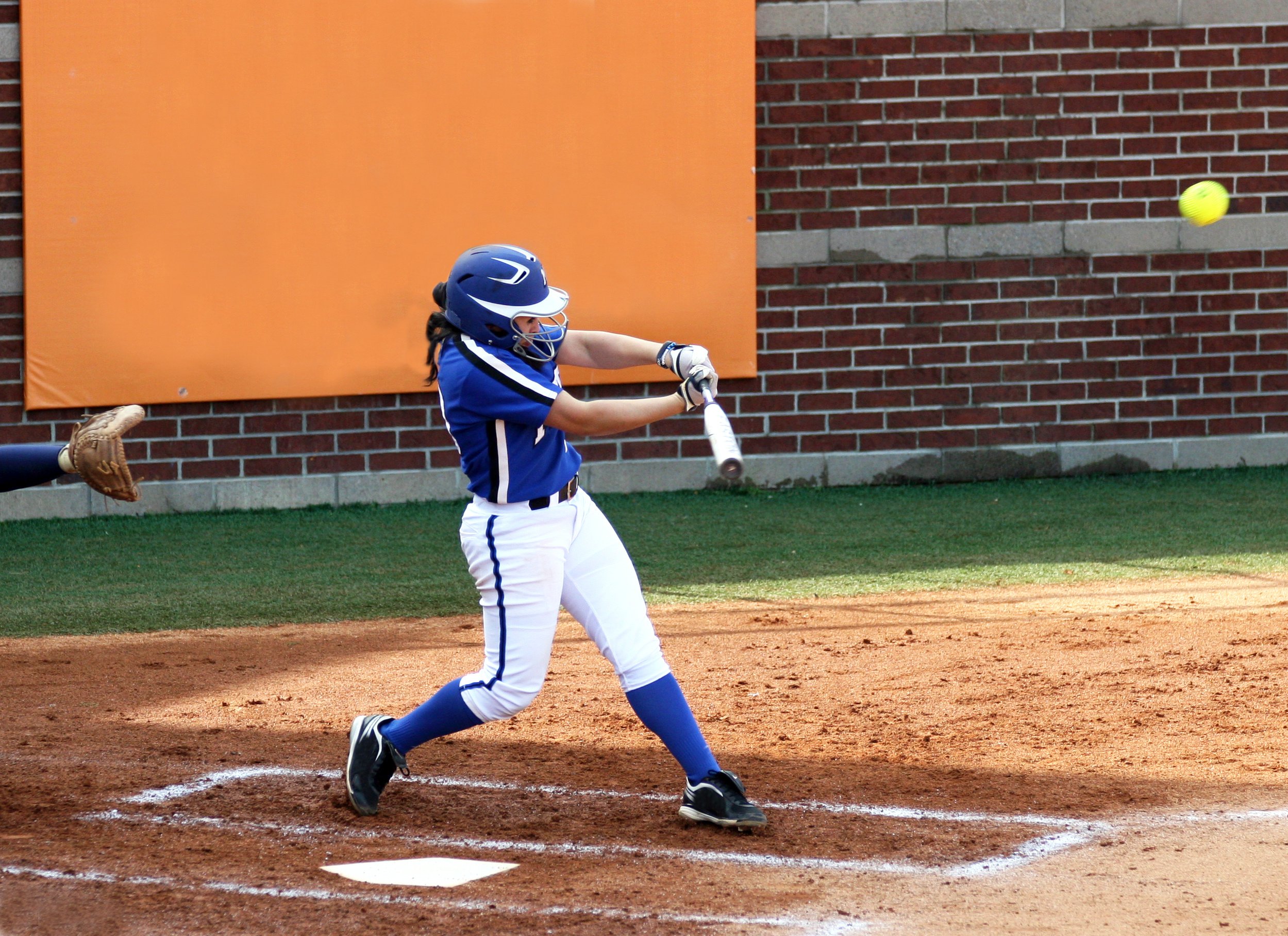 Softball player in uniform