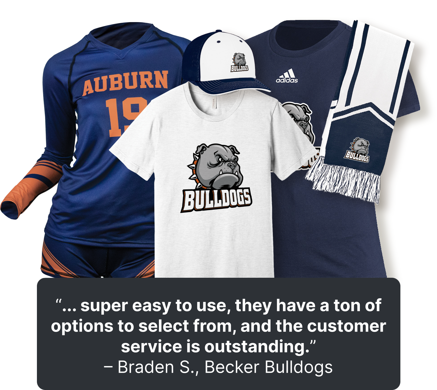 Custom uniform and team wear decorated with custom logos