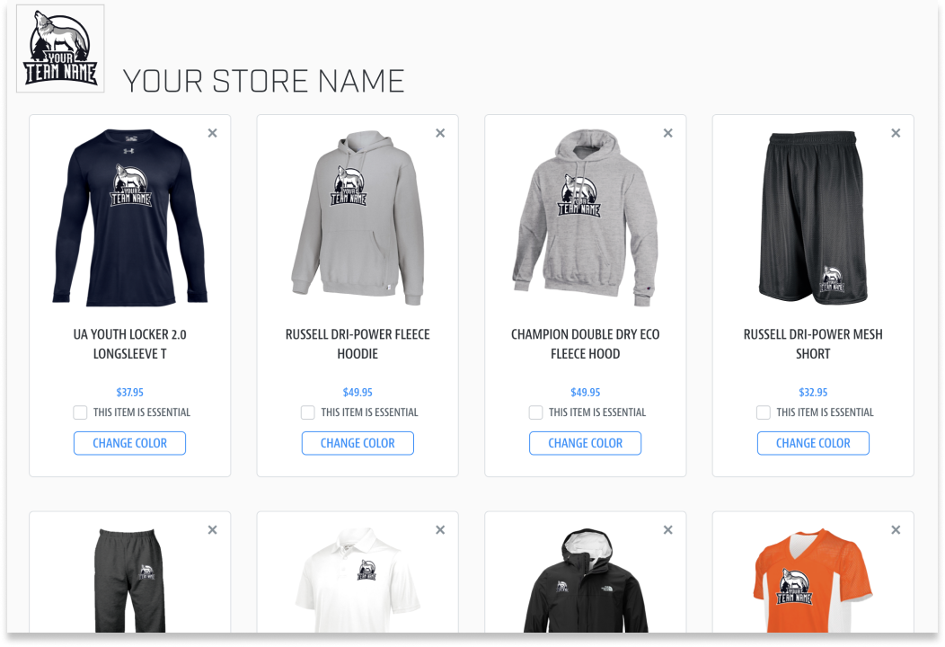 SquadLocker's platform for designing and selling custom gear