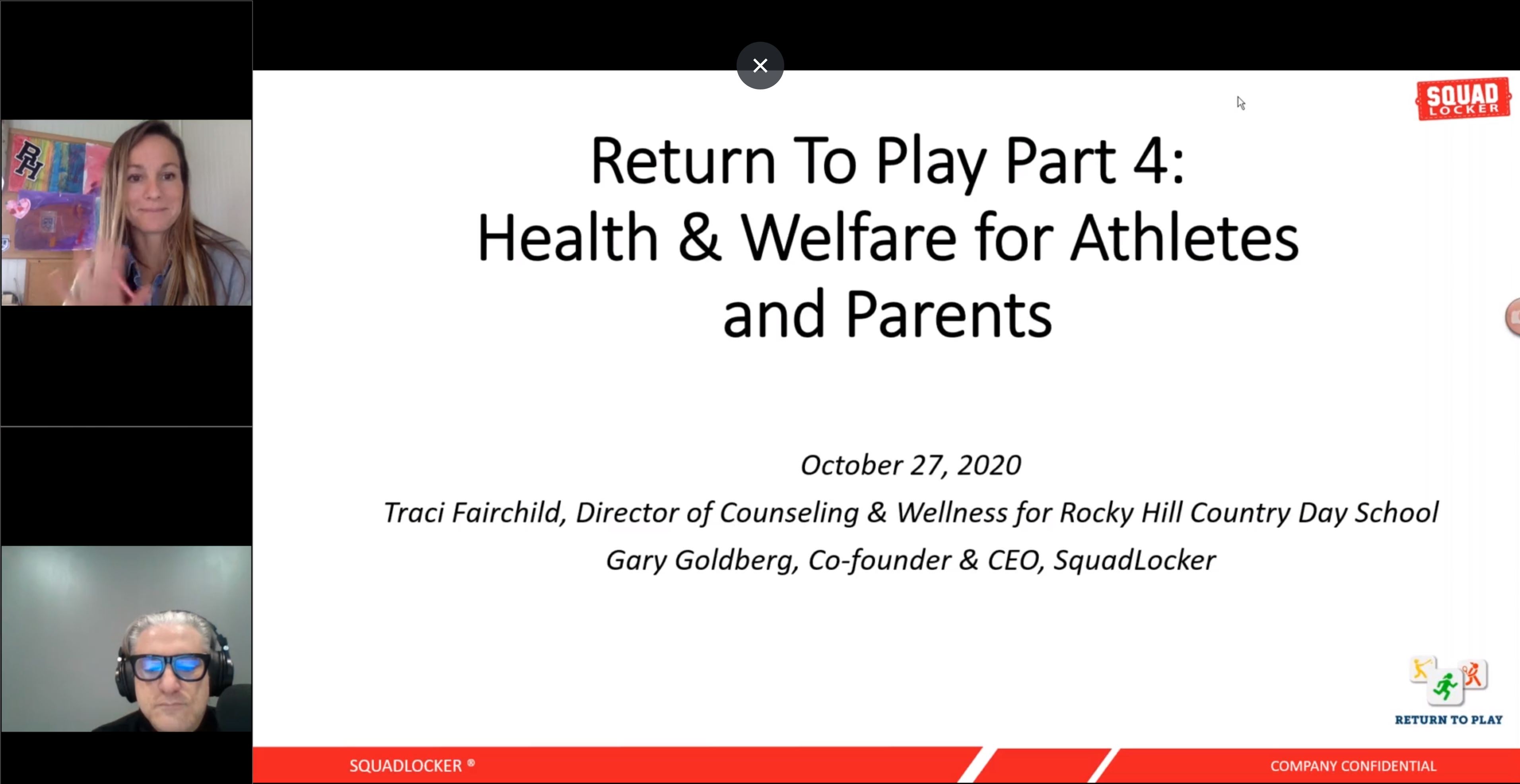 Return to Play Webinar - Part 4 : Health & Welfare for Athletes and Parents